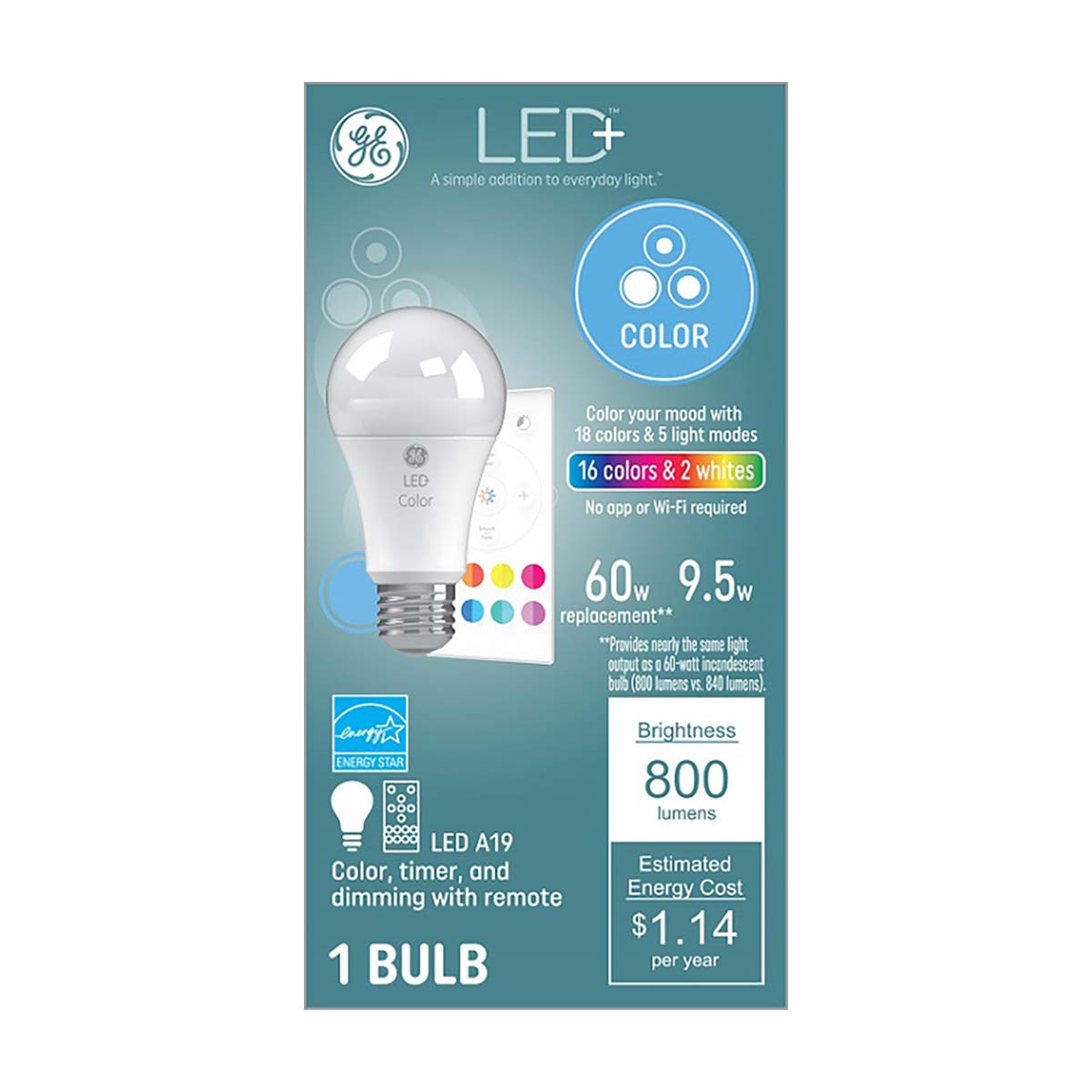 GE LED+ Full Color Light Bulb