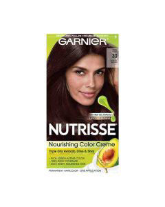 Garnier Nutrisse Nourishing Hair Color Creme, 30 Darkest Brown (Sweet Cola), 1 kit