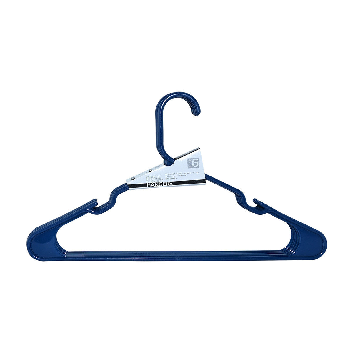 Plastic Tubular Hangers, Blue, 6 ct