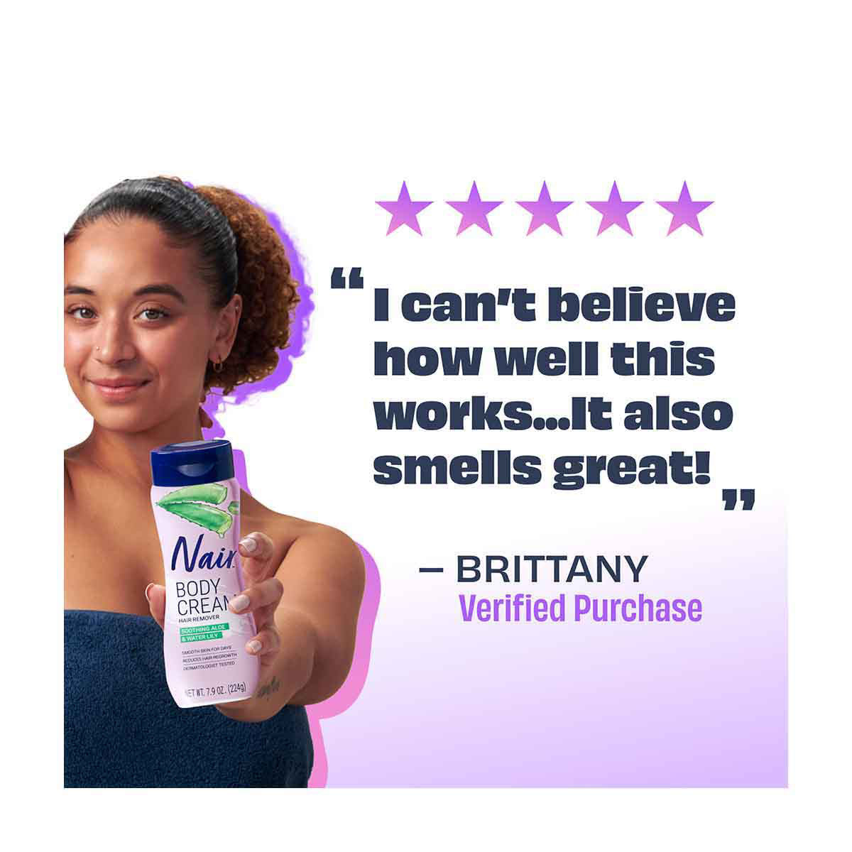 Nair Body Cream Soothing Aloe & Water Lily Hair Remover, 7.9 oz