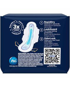 Always Ultra Thin Pads Size 4 Overnight Absorbency Unscented with Wings, 13 Count