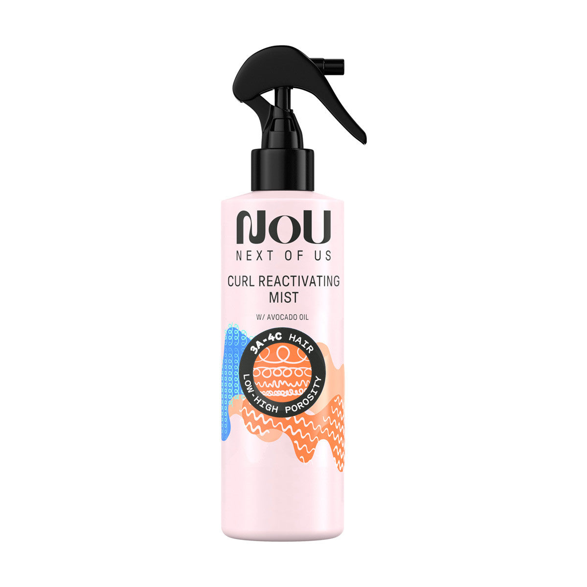 NOU Next of Us Curl Reactivating Mist with Avocado Oil, 8.1 fl oz