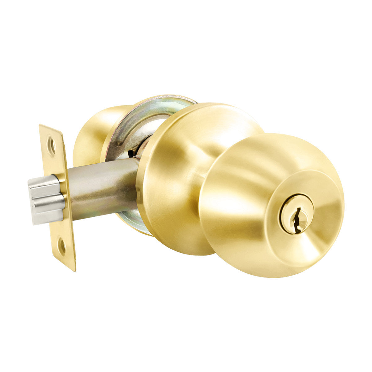 Pro Essentials Polished Brass Door Entry Lockset
