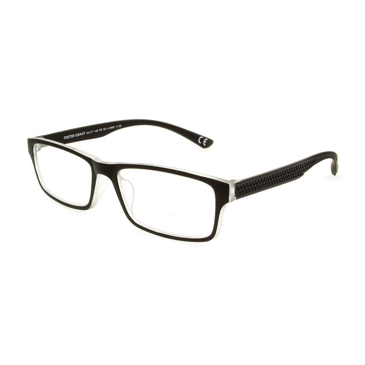 Foster Grant E-Z Reader Reading Glasses, Tyler Black, +2.00