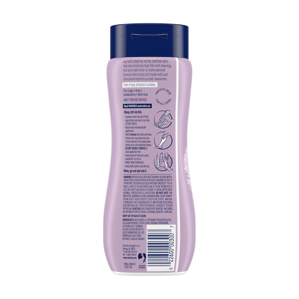 Nair Body Cream Soothing Aloe & Water Lily Hair Remover, 7.9 oz