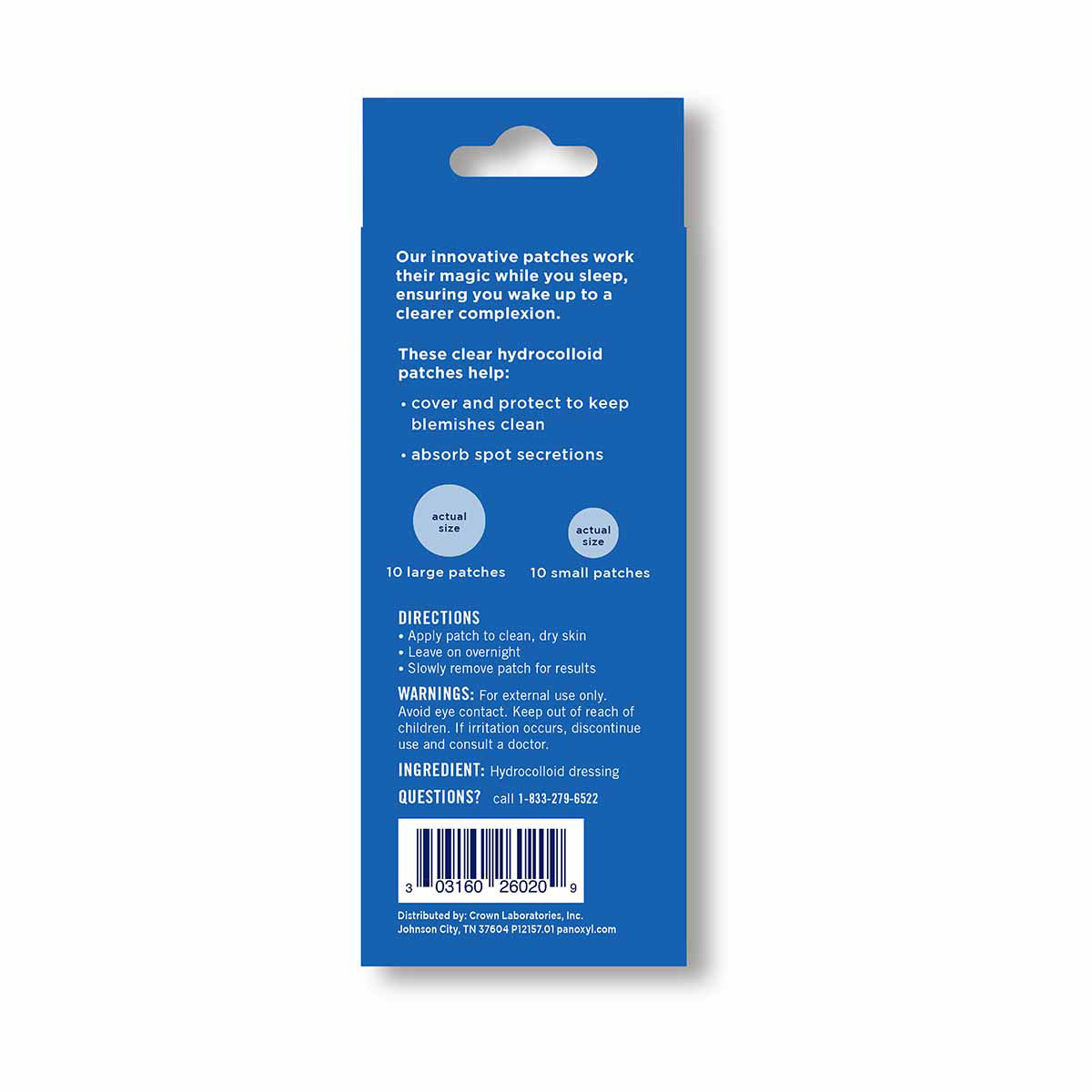 PanOxyl PM Overnight Spot Patches, Clear Hydrocolloid Blemish Dots, Vegan, Latex-Free, Fragrance-Free, 20 ct