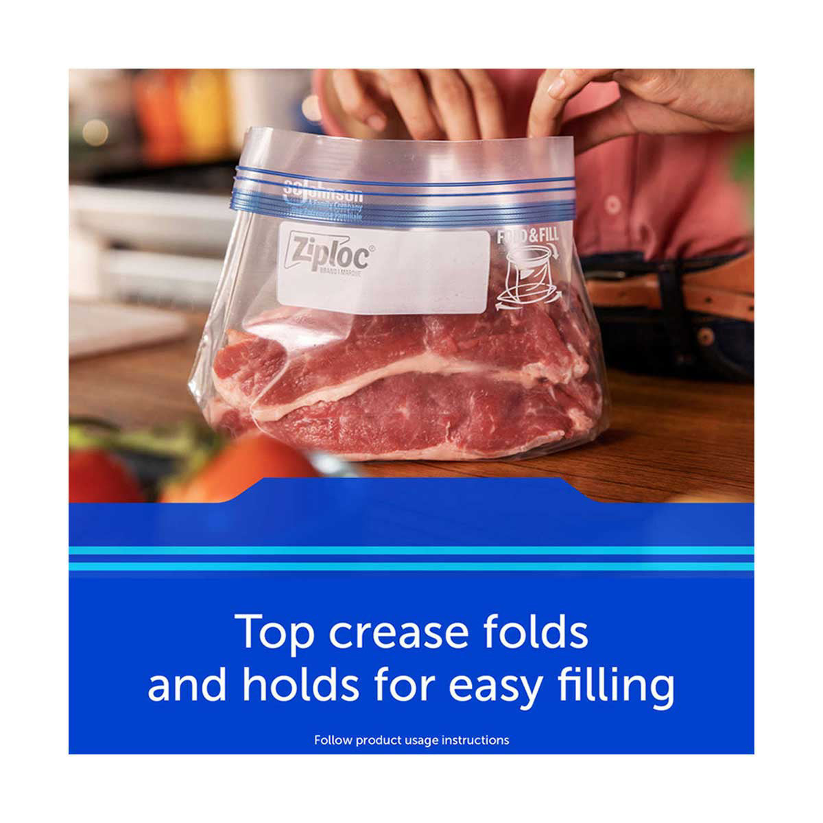 ZiplocÂ® Brand Freezer Bags with New Stay Open Design, Quart, 48 ct