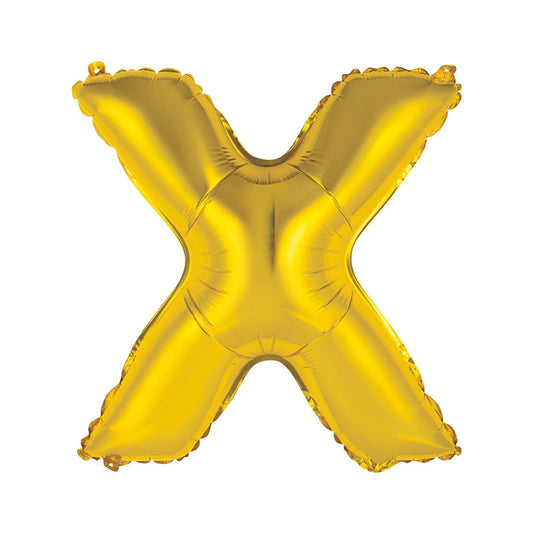 14" Foil Gold Letter X Balloon