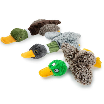 Best Pet Supplies Crinkle Dog Toy for Small, Medium, and Large Breeds, Cute No Stuffing Duck with Soft Squeaker, Fun for Indoor Puppies and Senior Pups, Plush No Mess Chew and Play - Yellow
