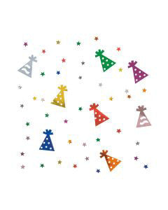 321 Party! 1.2 oz Foil Multicolor Happy Birthday Confetti, 3 pk