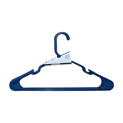 Plastic Tubular Hangers, Blue, 6 ct
