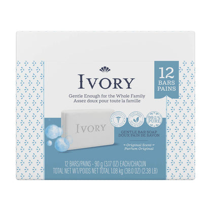 Ivory Gentle Bar Soap Original Scent 3.17 oz., 12 Count
