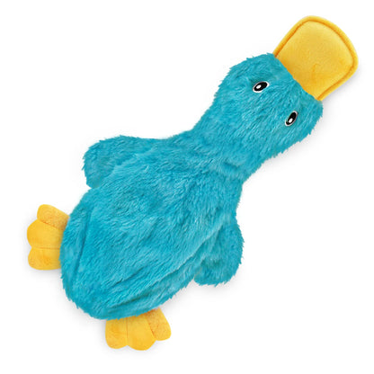 Best Pet Supplies Crinkle Dog Toy for Small, Medium, and Large Breeds, Cute No Stuffing Duck with Soft Squeaker, Fun for Indoor Puppies and Senior Pups, Plush No Mess Chew and Play - Yellow