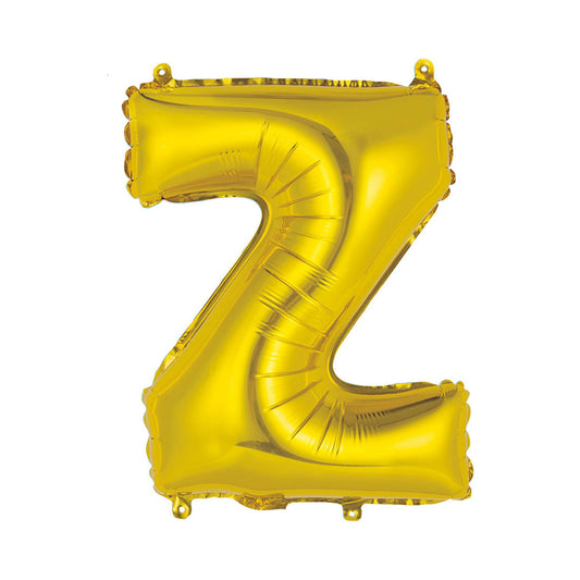 14" Foil Letter Balloon, Gold, Z