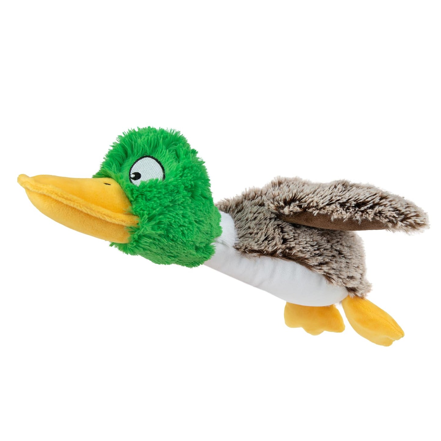 Best Pet Supplies Crinkle Dog Toy for Small, Medium, and Large Breeds, Cute No Stuffing Duck with Soft Squeaker, Fun for Indoor Puppies and Senior Pups, Plush No Mess Chew and Play - Yellow