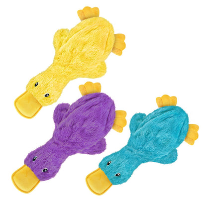 Best Pet Supplies Crinkle Dog Toy for Small, Medium, and Large Breeds, Cute No Stuffing Duck with Soft Squeaker, Fun for Indoor Puppies and Senior Pups, Plush No Mess Chew and Play - Yellow