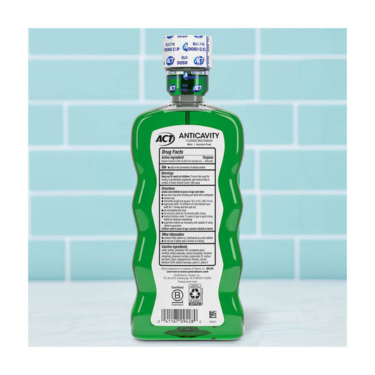 ACT Anticavity Fluoride Mouthwash, Mint - 18 fl oz