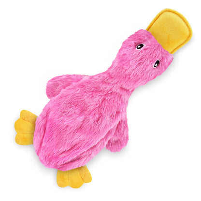 Best Pet Supplies Crinkle Dog Toy for Small, Medium, and Large Breeds, Cute No Stuffing Duck with Soft Squeaker, Fun for Indoor Puppies and Senior Pups, Plush No Mess Chew and Play - Yellow
