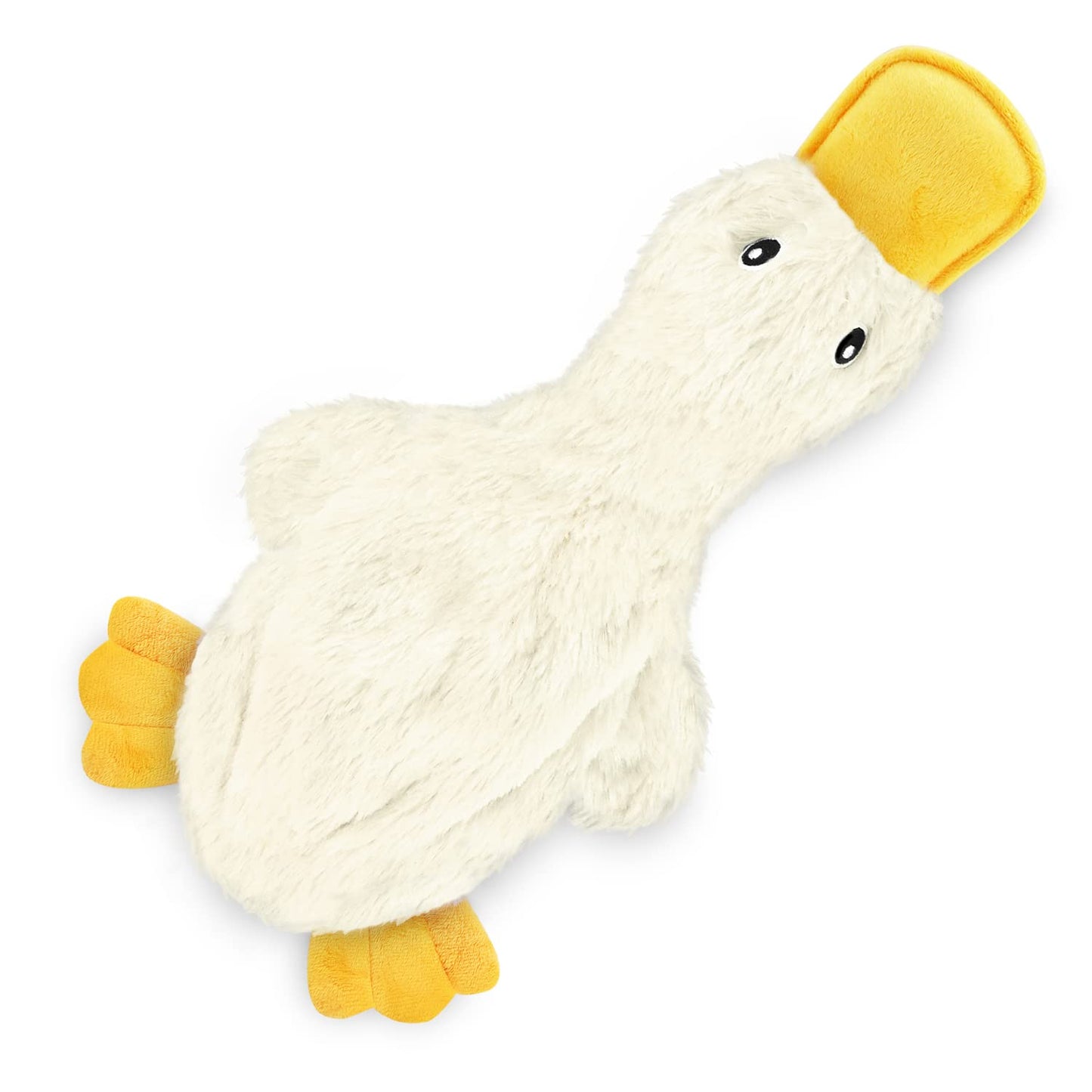 Best Pet Supplies Crinkle Dog Toy for Small, Medium, and Large Breeds, Cute No Stuffing Duck with Soft Squeaker, Fun for Indoor Puppies and Senior Pups, Plush No Mess Chew and Play - Yellow