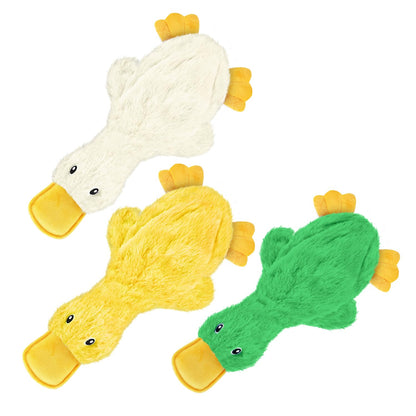 Best Pet Supplies Crinkle Dog Toy for Small, Medium, and Large Breeds, Cute No Stuffing Duck with Soft Squeaker, Fun for Indoor Puppies and Senior Pups, Plush No Mess Chew and Play - Yellow