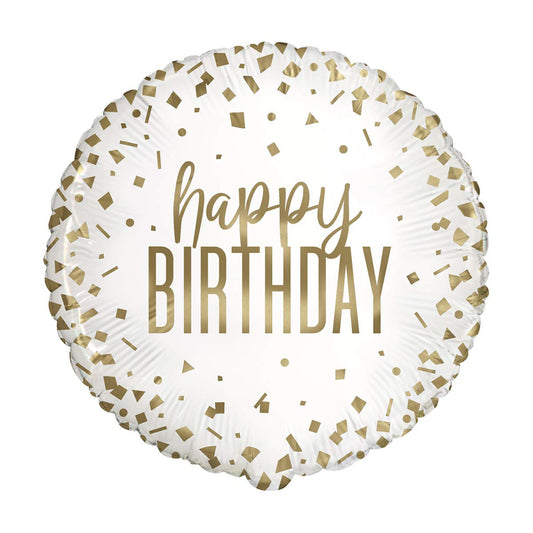 18" Confetti Gold Birthday Balloon