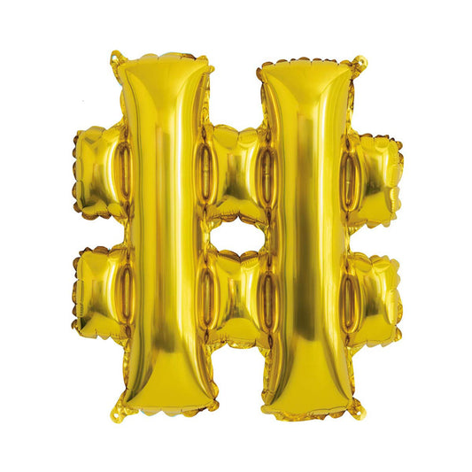 14" Foil Gold # Shaped Balloon